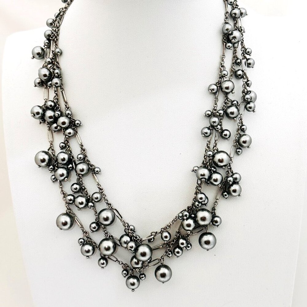 Talbots Multistrand Bead & Chain Statement Necklace